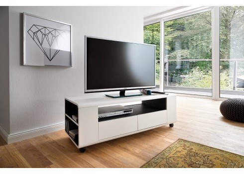 Tv-alus CHELSEA valge / antratsiit, 119x43xH46 cm