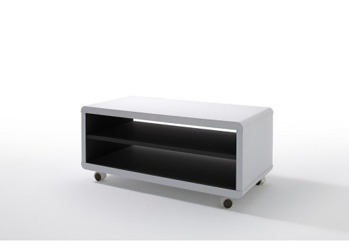 Tv-alus JEFF valge / must, 79x39xH35 cm