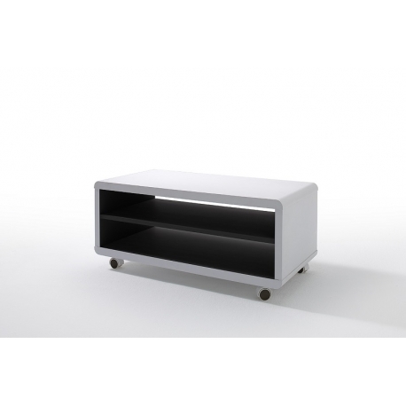 Tv-alus JEFF valge / must, 79x39xH35 cm
