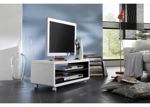 Tv-alus JEFF valge / must, 79x39xH35 cm