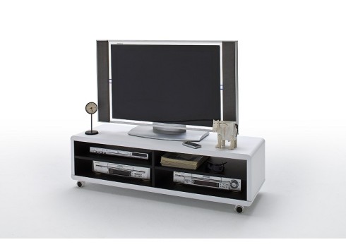 Tv-alus JEFF valge / must, 120x39xH35 cm