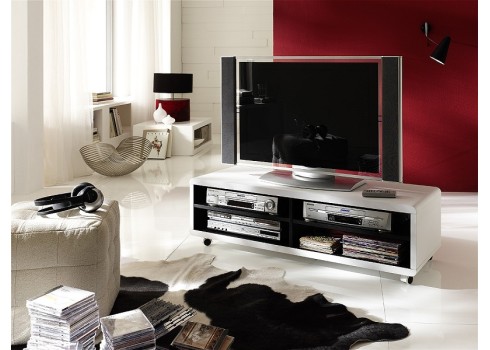 Tv-alus JEFF valge / must, 120x39xH35 cm