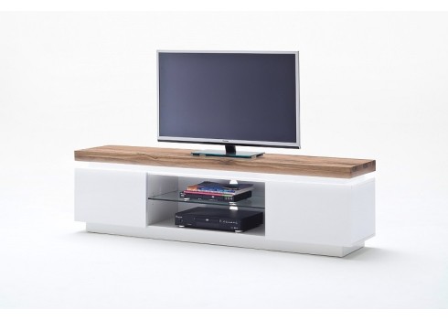Tv-alus ROMINA valge / tamm, 175x40xH49 cm, LED