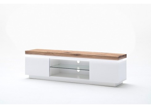 Tv-alus ROMINA valge / tamm, 175x40xH49 cm, LED