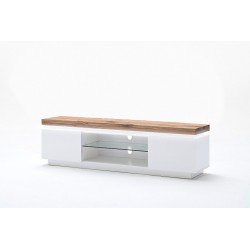 Tv-alus ROMINA valge / tamm, 175x40xH49 cm, LED