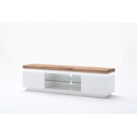 Tv-alus ROMINA valge / tamm, 175x40xH49 cm, LED Tv-alus ROMINA valge / tamm, 175x40xH49 cm, LED