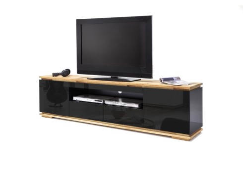 Tv-alus CHIARO must läige/ tamm, 202x40xH54 cm