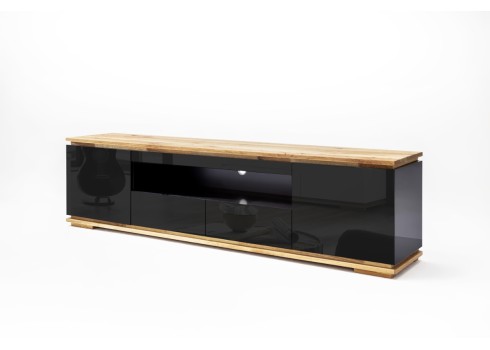 Tv-alus CHIARO must läige/ tamm, 202x40xH54 cm