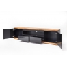 Tv-alus CHIARO must läige/ tamm, 202x40xH54 cm