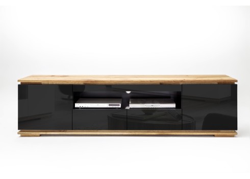 Tv-alus CHIARO must läige/ tamm, 202x40xH54 cm