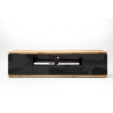 Tv-alus CHIARO must läige/ tamm, 202x40xH54 cm