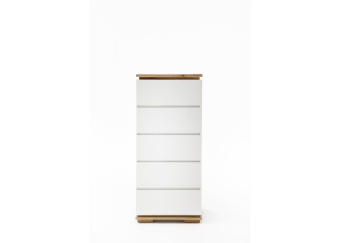 Kummut CHIARO valge / tamm, 51x40xH115 cm