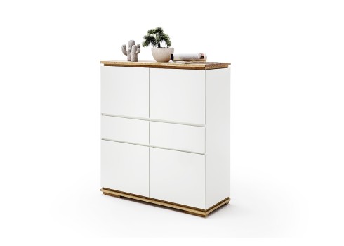 Kapp CHIARO valge / tamm, 102x40xH115 cm