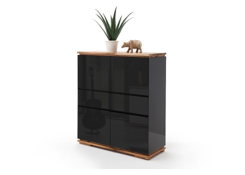 Kapp CHIARO must läige / tamm, 102x40xH115 cm