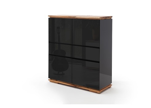 Kapp CHIARO must läige / tamm, 102x40xH115 cm