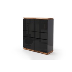 Kapp CHIARO must läige / tamm, 102x40xH115 cm