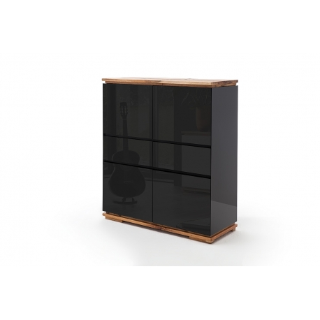 Kapp CHIARO must läige / tamm, 102x40xH115 cm