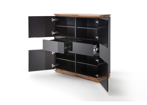 Kapp CHIARO must läige / tamm, 102x40xH115 cm