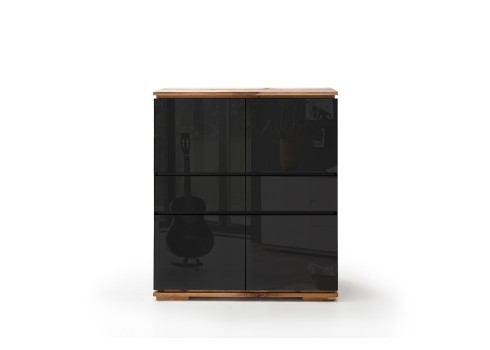 Kapp CHIARO must läige / tamm, 102x40xH115 cm