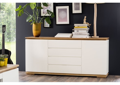 Kummut CHIARO valge / tamm, 172x40xH81 cm