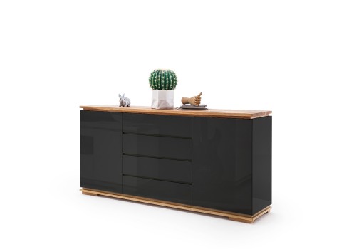 Kummut CHIARO must läige / tamm, 172x40xH81 cm