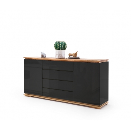 Kummut CHIARO must läige / tamm, 172x40xH81 cm