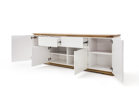 Kummut CHIARO valge / tamm, 182x40xH81 cm