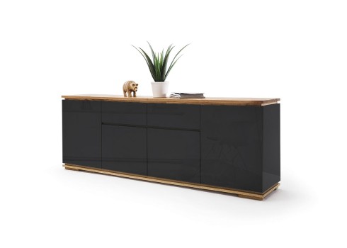 Kummut CHIARO must läige / tamm, 182x40xH81 cm