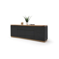 Kummut CHIARO must läige / tamm, 182x40xH81 cm