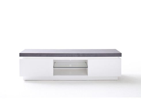 Tv-alus ATLANTA valge / hall, 175x40xH48 cm, LED