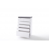 Kummut ATLANTA valge / hall, 73x40xH113 cm, LED