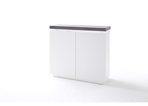 Kummut ATLANTA valge / hall, 120x40xH113 cm, LED