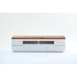 Tv-alus ROMINA valge / tamm, 175x40xH49 cm, LED