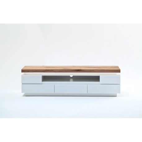 Tv-alus ROMINA valge / tamm, 175x40xH49 cm, LED