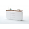 Kummut ROMINA valge / tamm, 150x40xH81 cm, LED