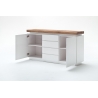Kummut ROMINA valge / tamm, 150x40xH81 cm, LED