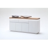 Kummut ROMINA valge / tamm, 175x40xH81 cm, LED