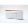 Kummut ROMINA valge / tamm, 175x40xH81 cm, LED