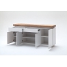 Kummut ROMINA valge / tamm, 175x40xH81 cm, LED