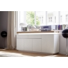 Kummut ROMINA valge / tamm, 175x40xH81 cm, LED