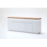 Kummut ROMINA valge / tamm, 200x40xH81 cm, LED