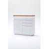 Kummut ROMINA valge / tamm, 120x40xH114 cm, LED