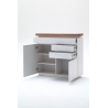 Kummut ROMINA valge / tamm, 120x40xH114 cm, LED