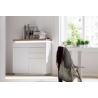 Kummut ROMINA valge / tamm, 120x40xH114 cm, LED