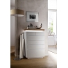 Kummut ROMINA valge / tamm, 73x40xH114 cm, LED