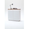 Kummut ATLANTA valge / tamm, 120x40xH114 cm, LED