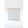 Kummut ATLANTA valge / tamm, 120x40xH114 cm, LED