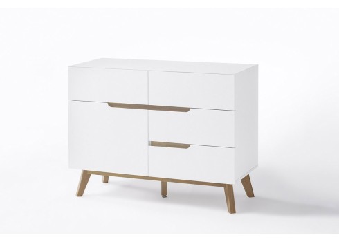 Kummut CERVO valge / tamm, 97x40xH76 cm