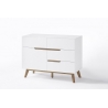 Kummut CERVO valge / tamm, 97x40xH76 cm