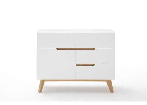 Kummut CERVO valge / tamm, 97x40xH76 cm